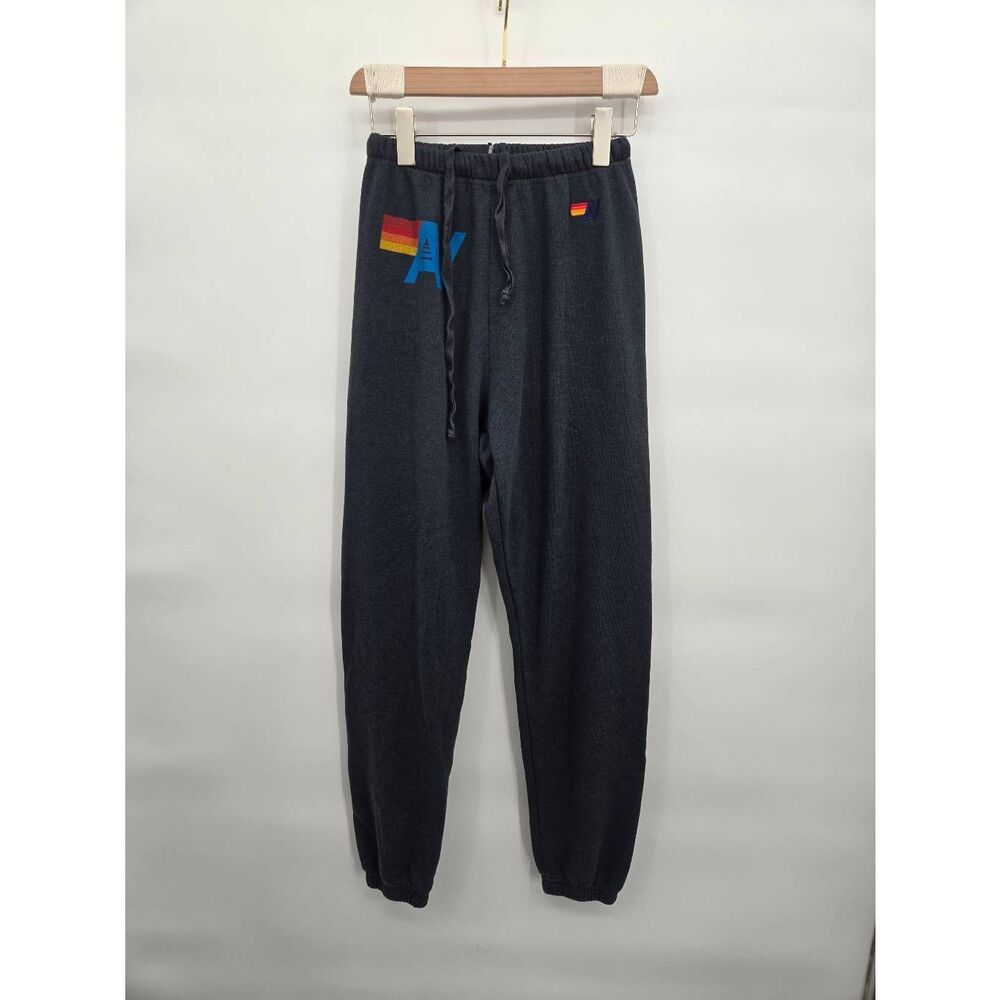 Aviator Nation Logo Sweatpants Charcoal Black Sz Small